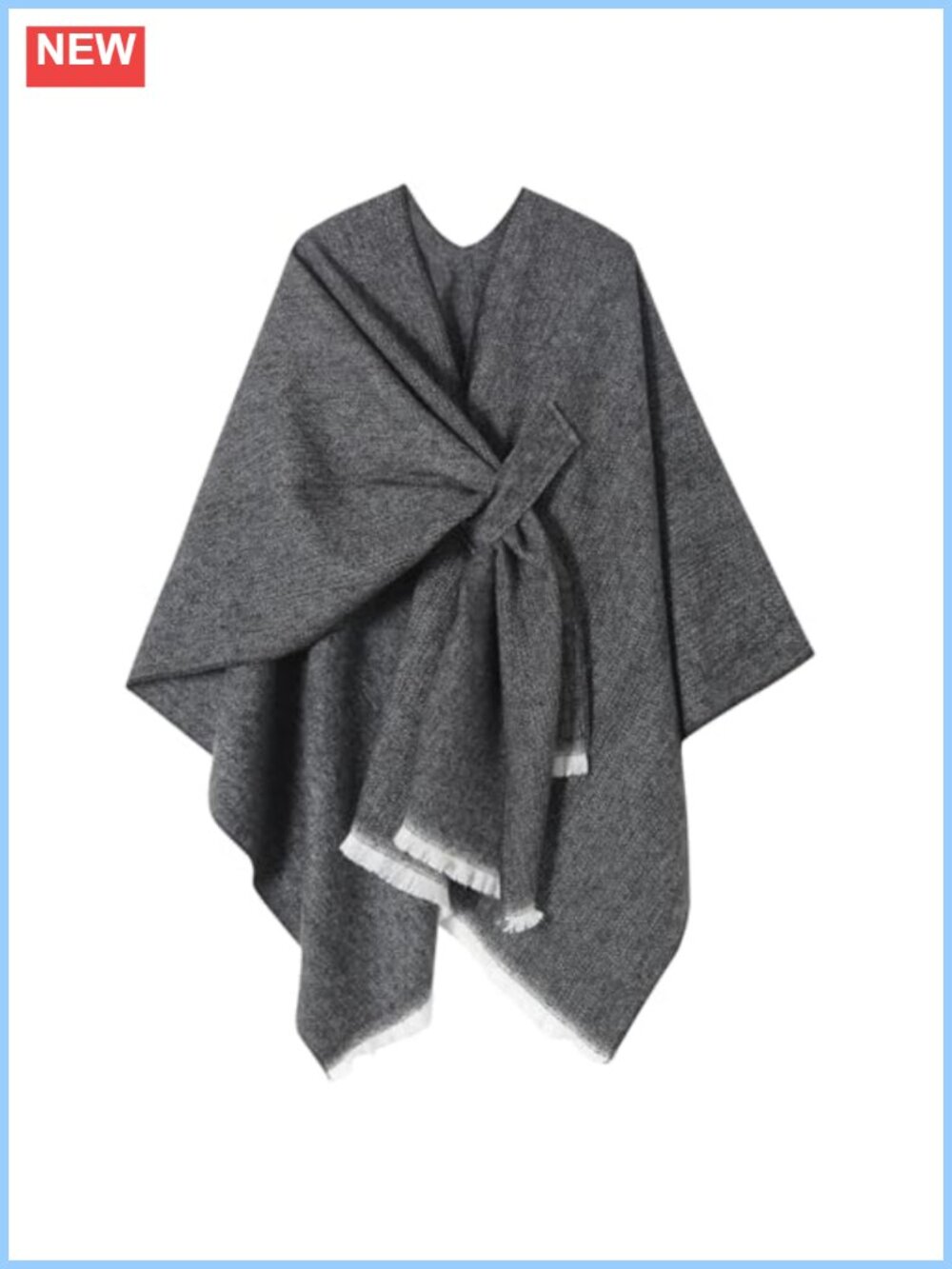 Women's Shawl Wrap Poncho Open Front Cape Cardigan 100% Polyester One Size